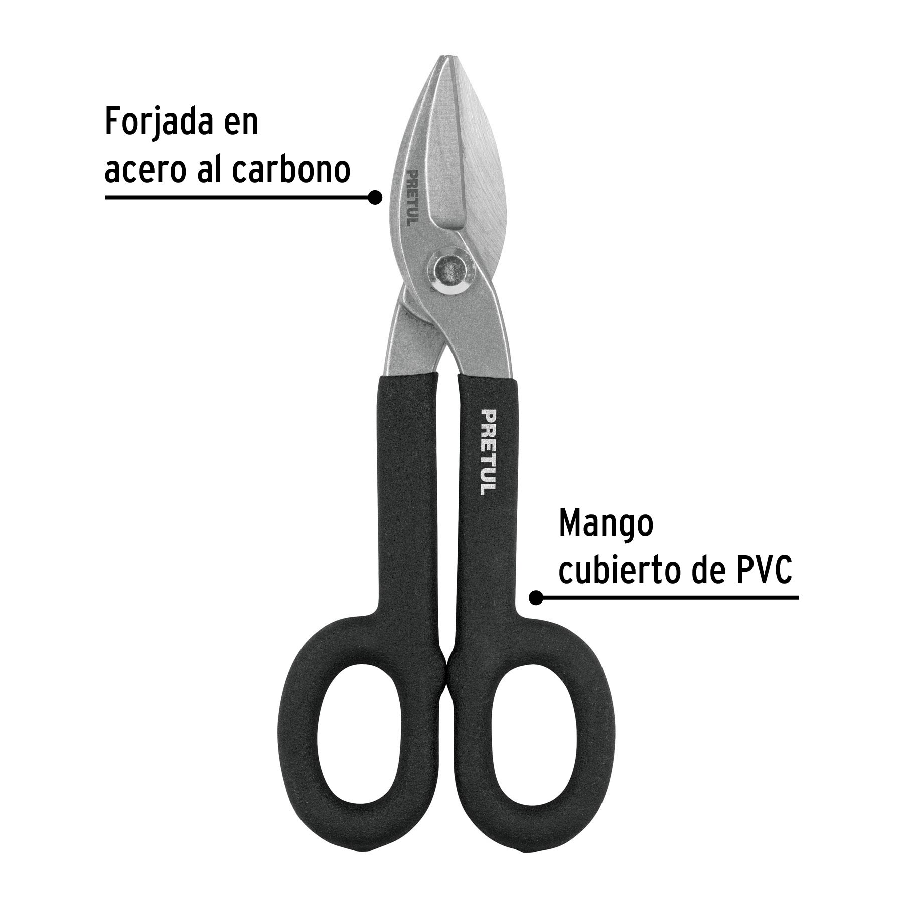 Tijera para hojaltero de 8", Pretul