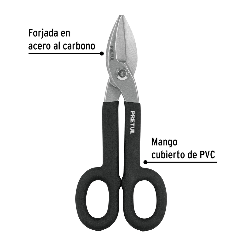 Tijera para hojaltero de 8", Pretul