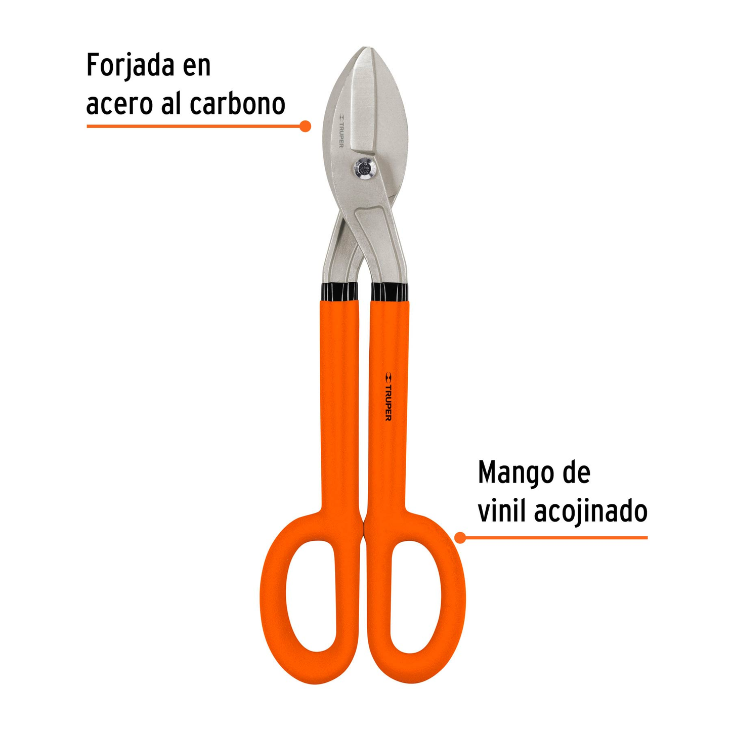 Tijera para hojalatero 16", mango vinil acojinado