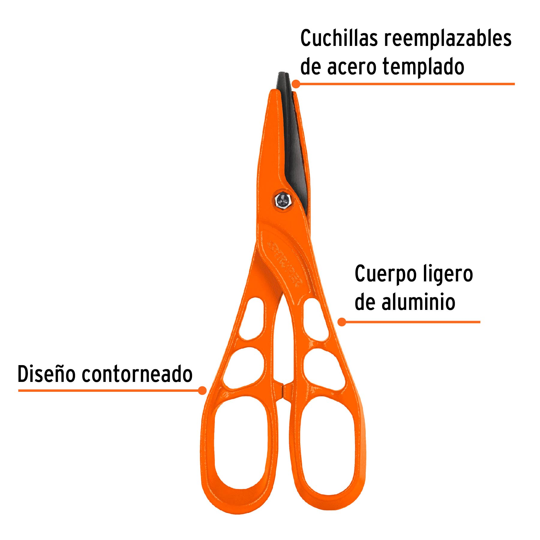Tijera para hojalatero 12", cuchillas reemplazables