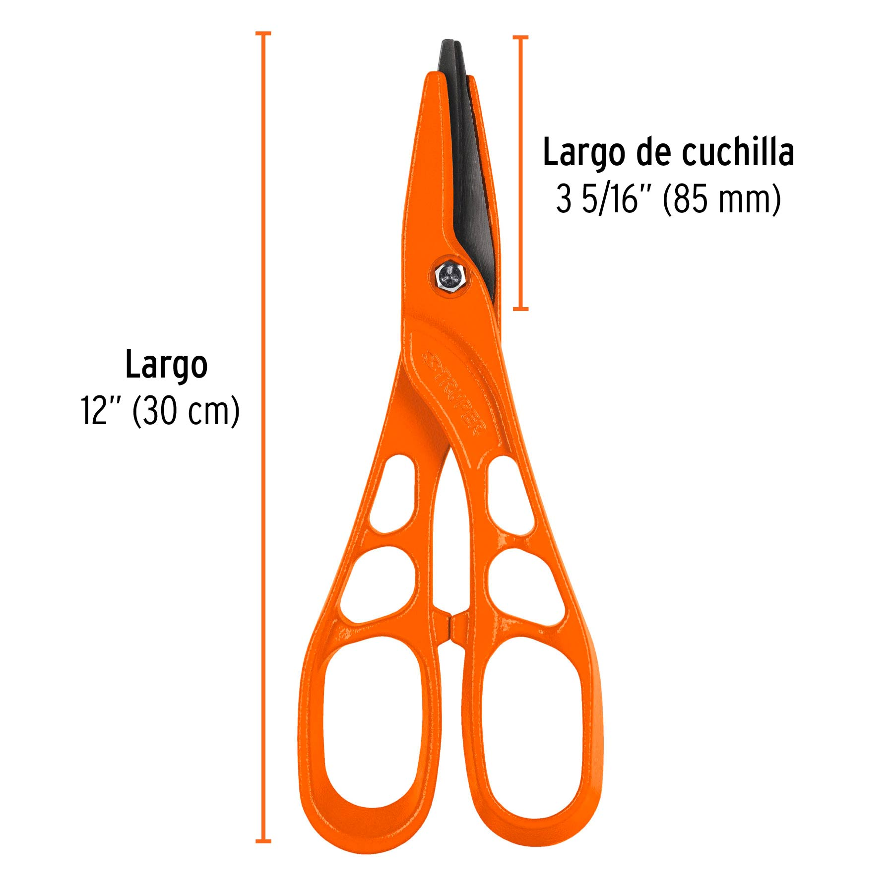 Tijera para hojalatero 12", cuchillas reemplazables