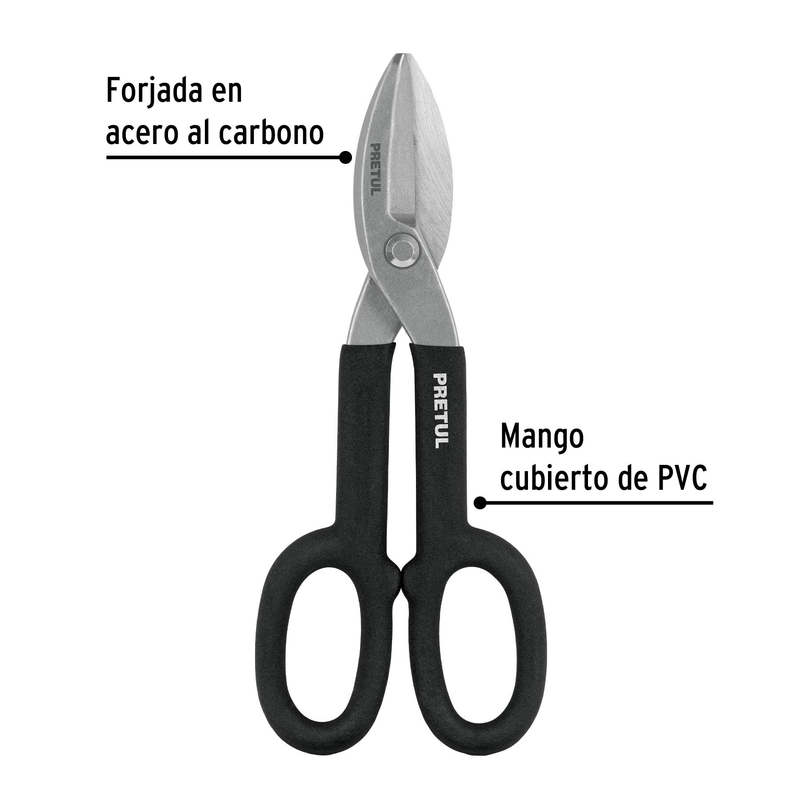 Tijera para hojalatero 10" Pretul