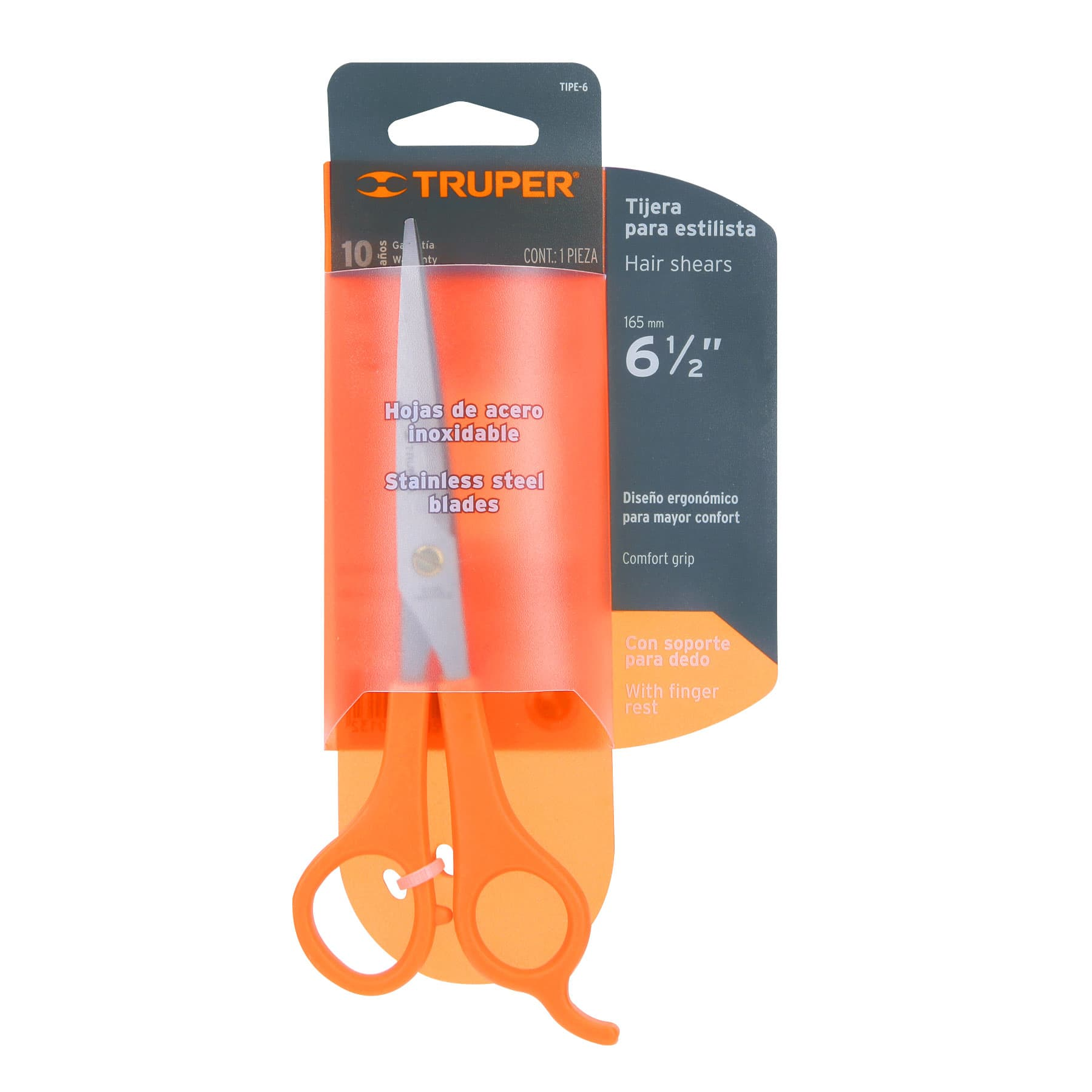 Tijera para estilista 6", de acero inoxidable