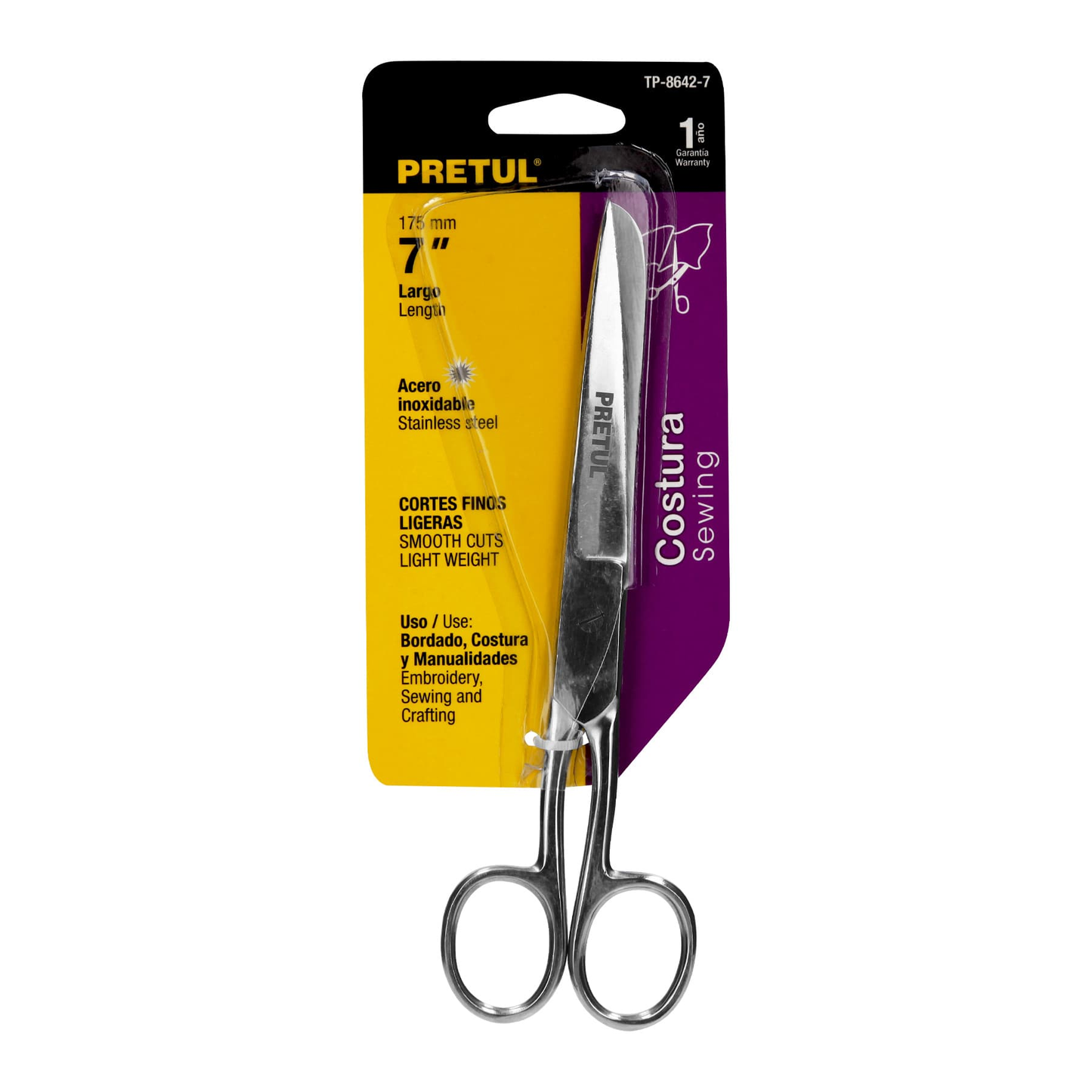 Tijera para costura y oficina  7", Pretul