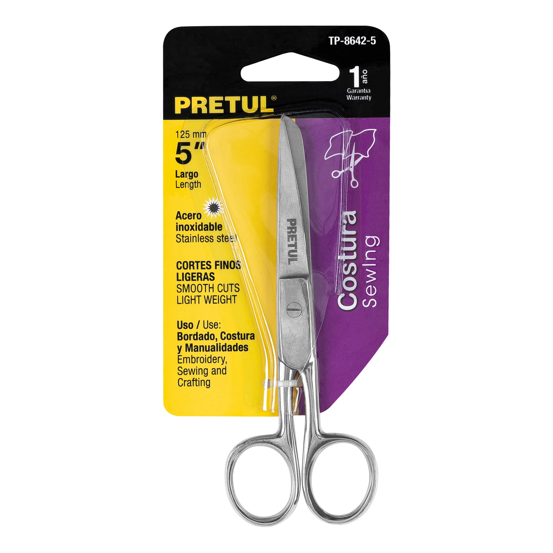 Tijera para costura y oficina  5", Pretul