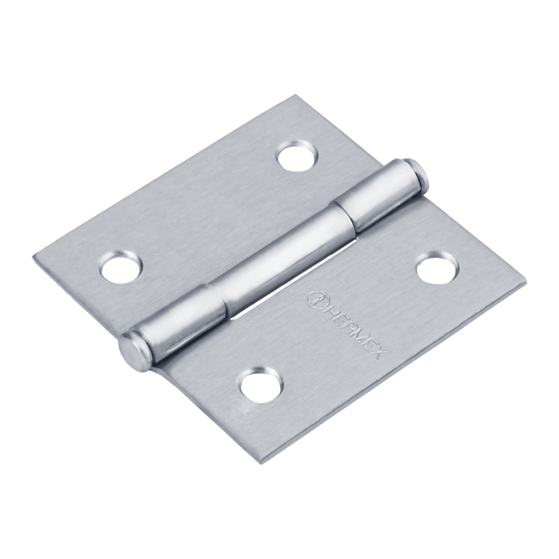 Bisagra cuadrada 2", acero cromo mate, plana
