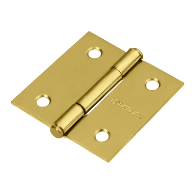 Bisagra cuadrada 2", acero latonado, plana