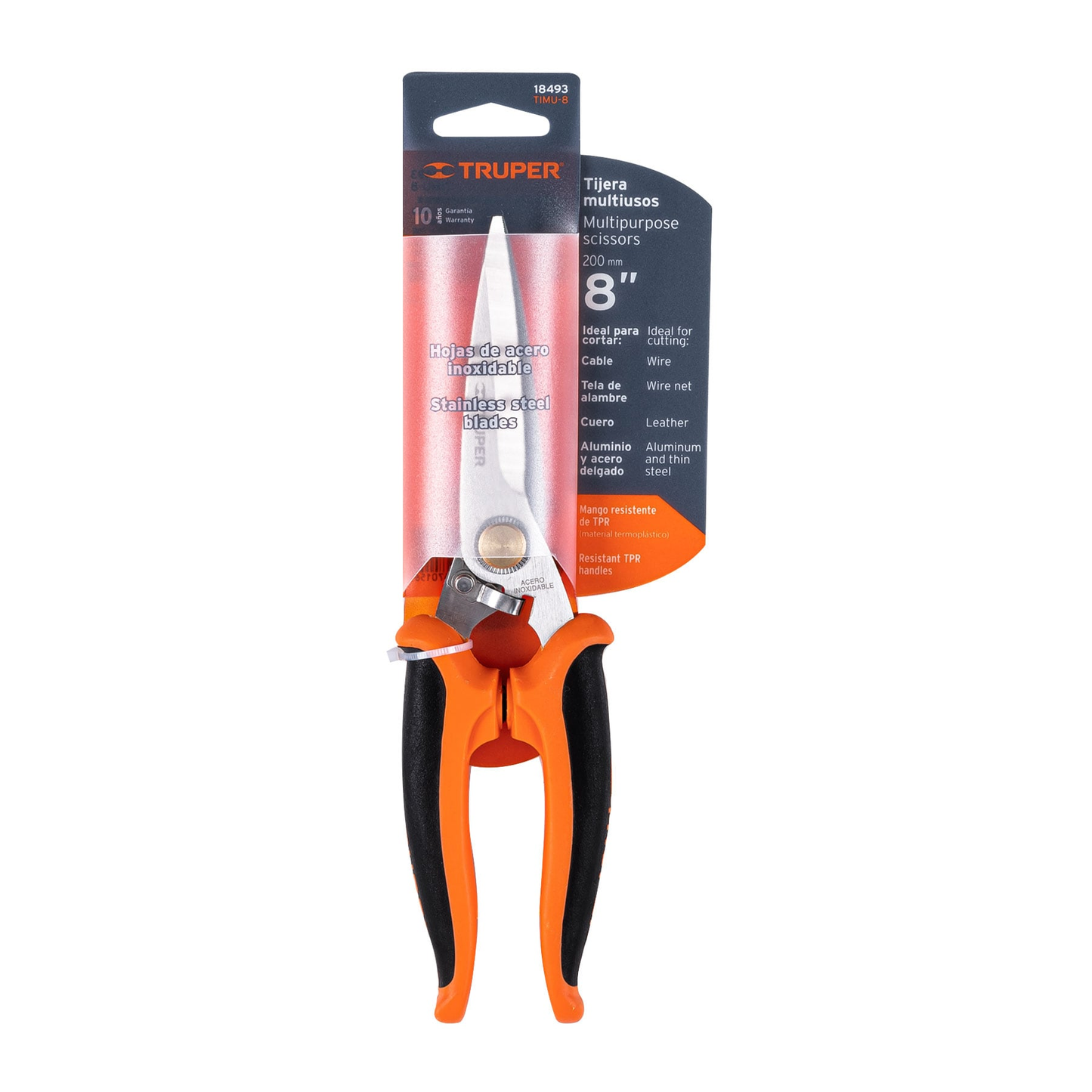 Tijera multiusos 8" de acero inoxidable