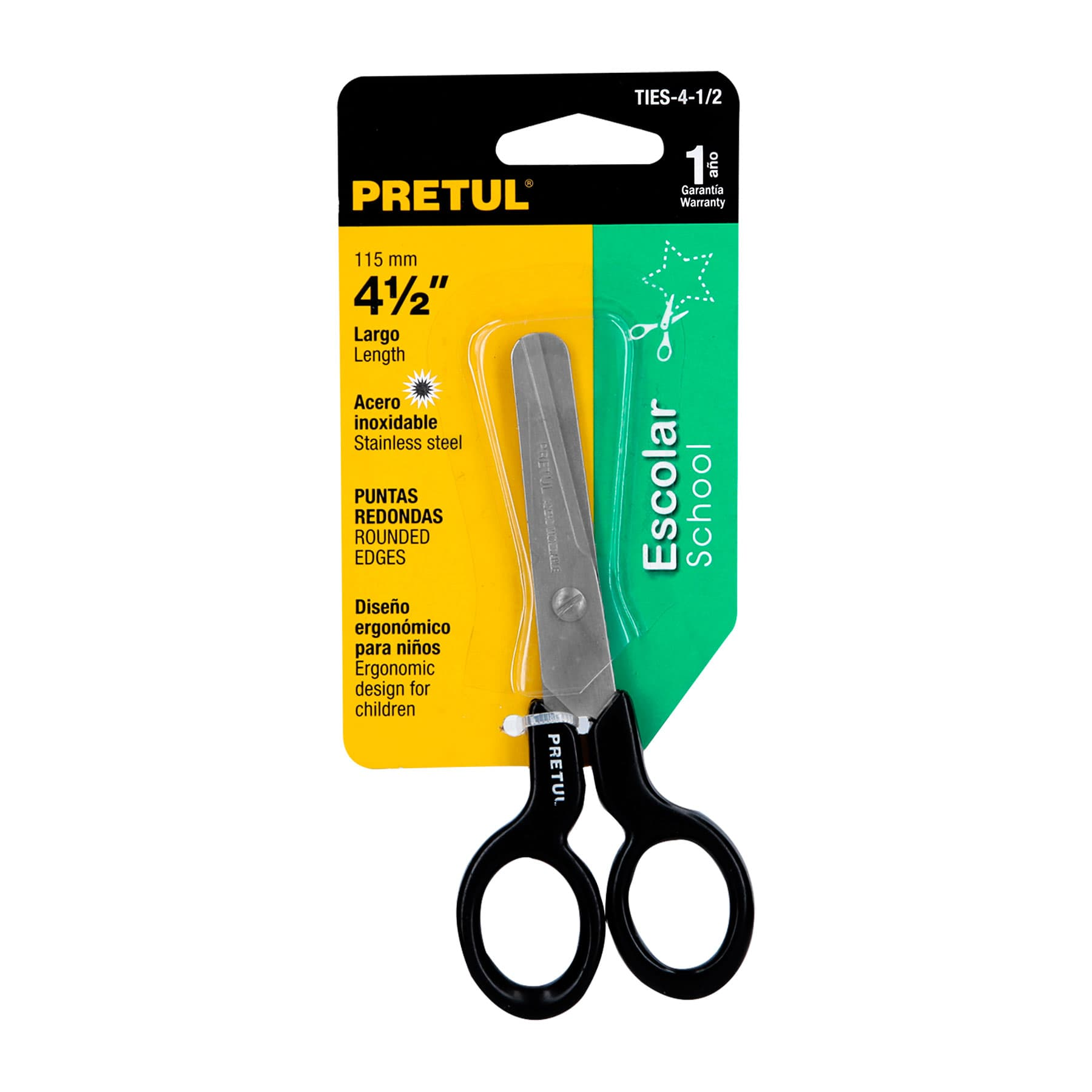 Tijera escolar 4-1/2" pretul