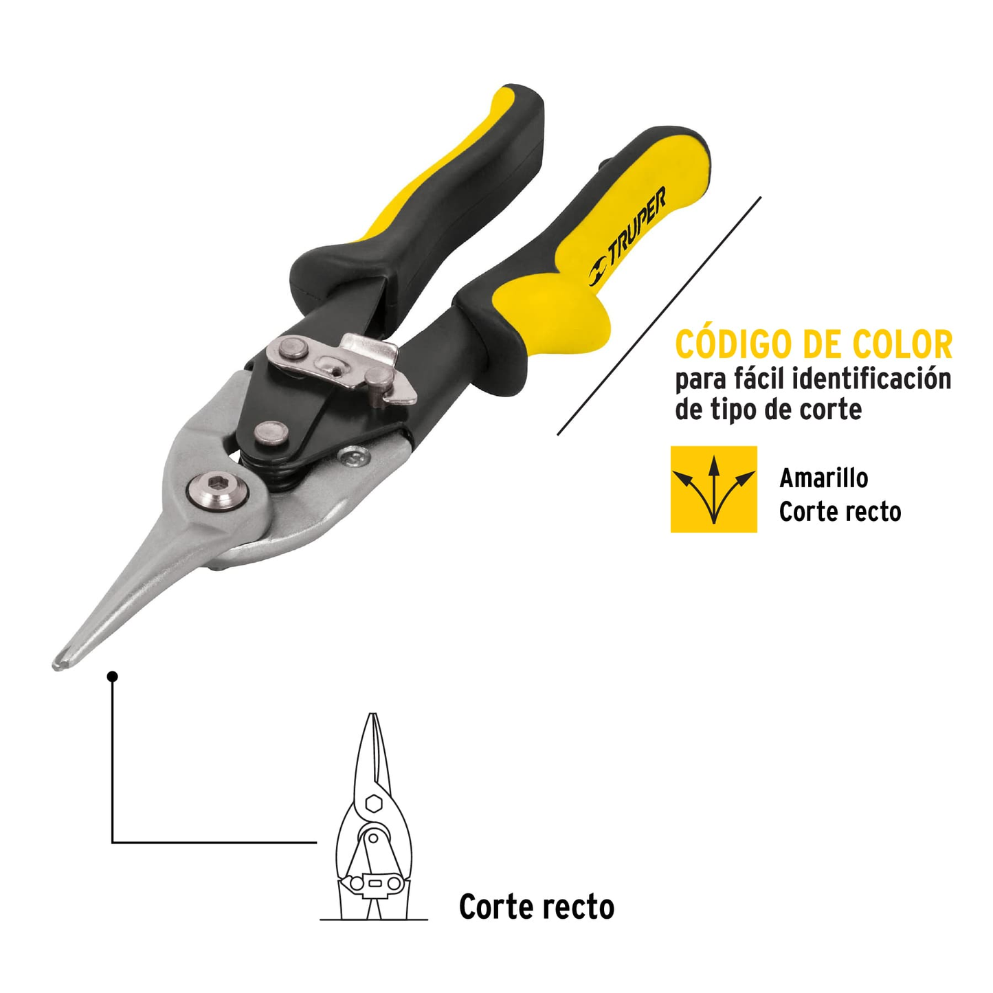 Tijera de aviación recta