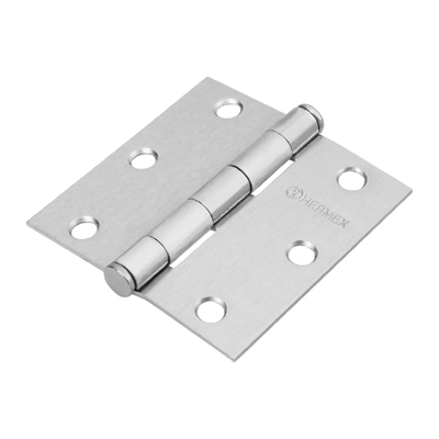 Bisagra cuadrada 3", acero satinado, cabeza plana, HERMEX