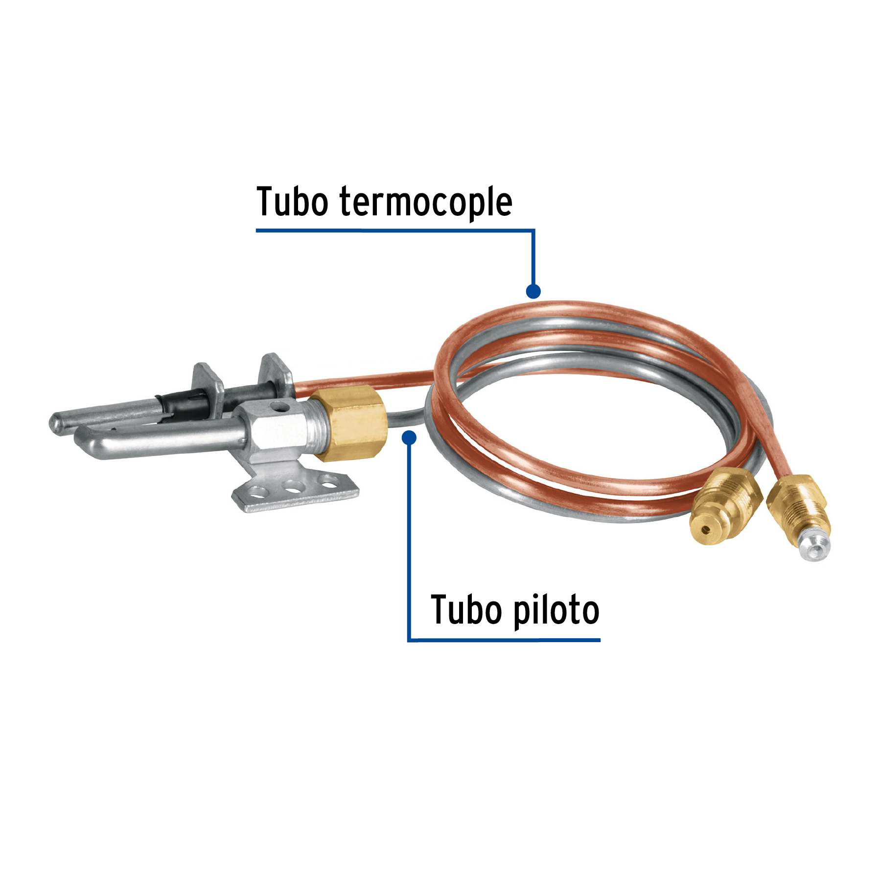 Termopar tipo flauta, 60 cm