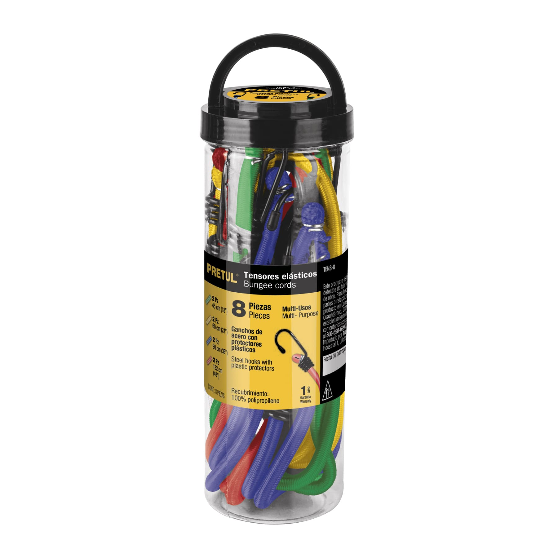 Tensores elásticos, set con 8 piezas, Pretul