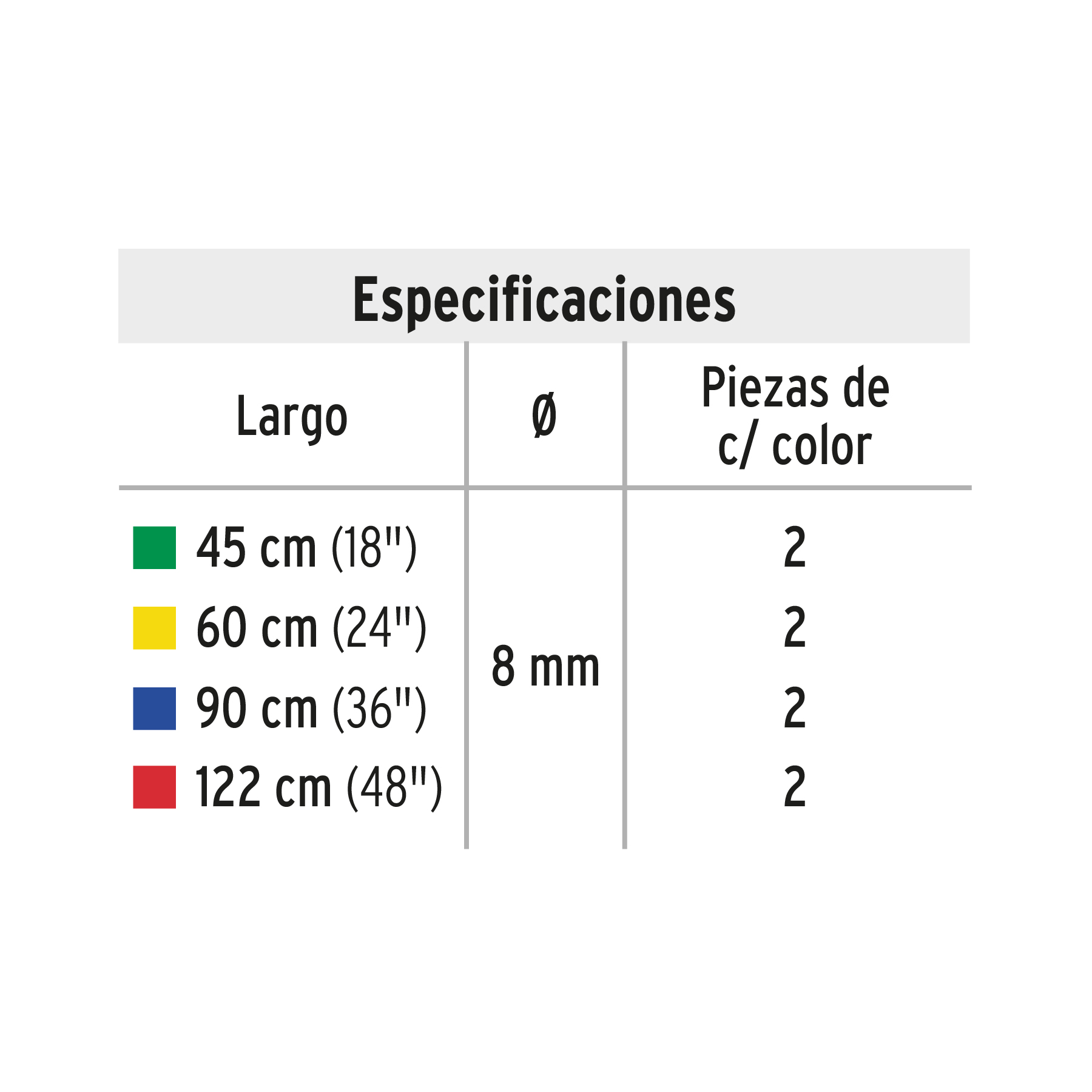 Tensores elásticos, set con 8 piezas, Pretul