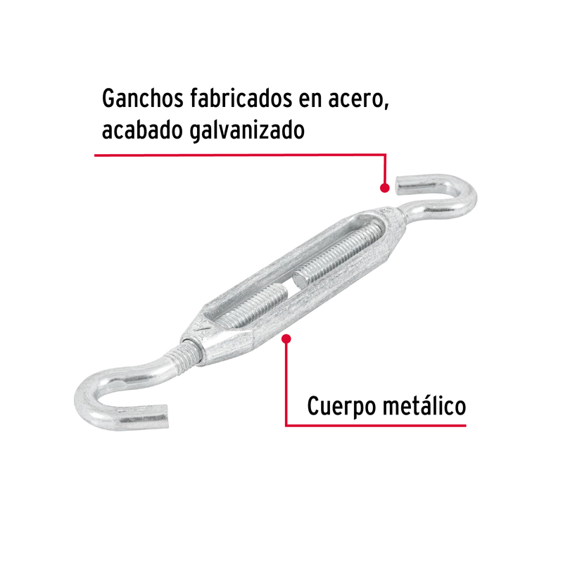 Tensor zinc, 5/16", gancho-gancho