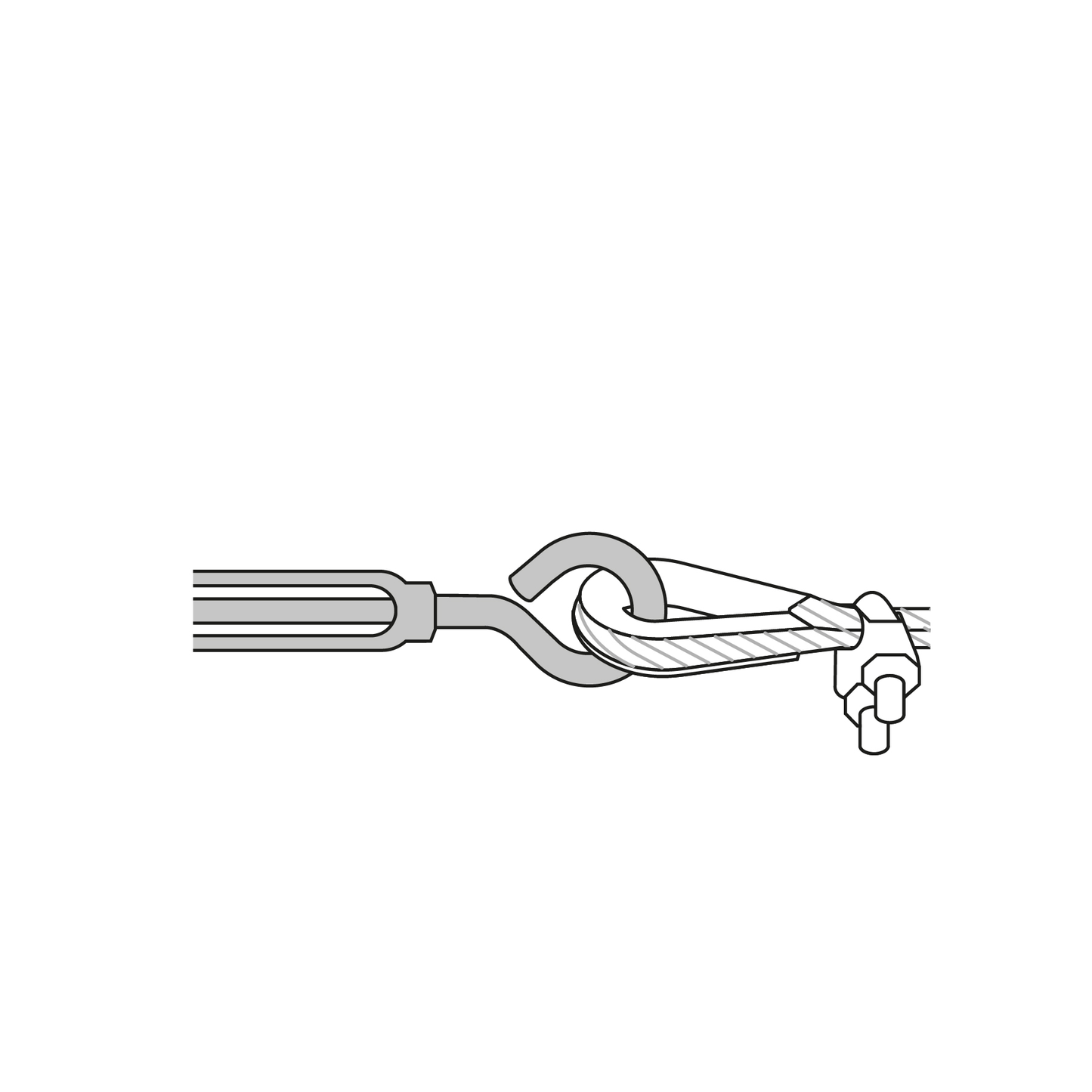 Tensor zinc, 5/16", gancho-argolla