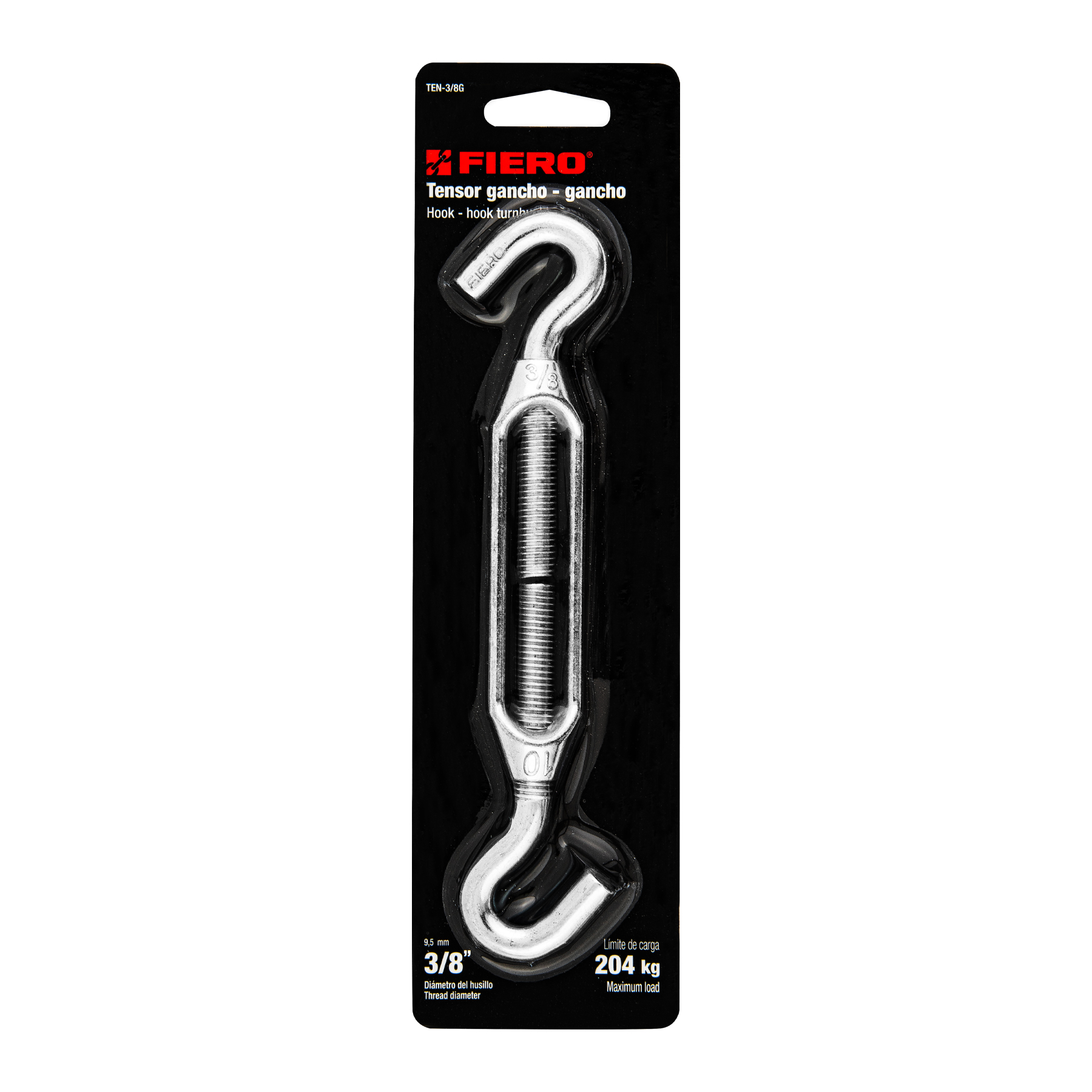 Tensor zinc, 3/8", gancho-gancho