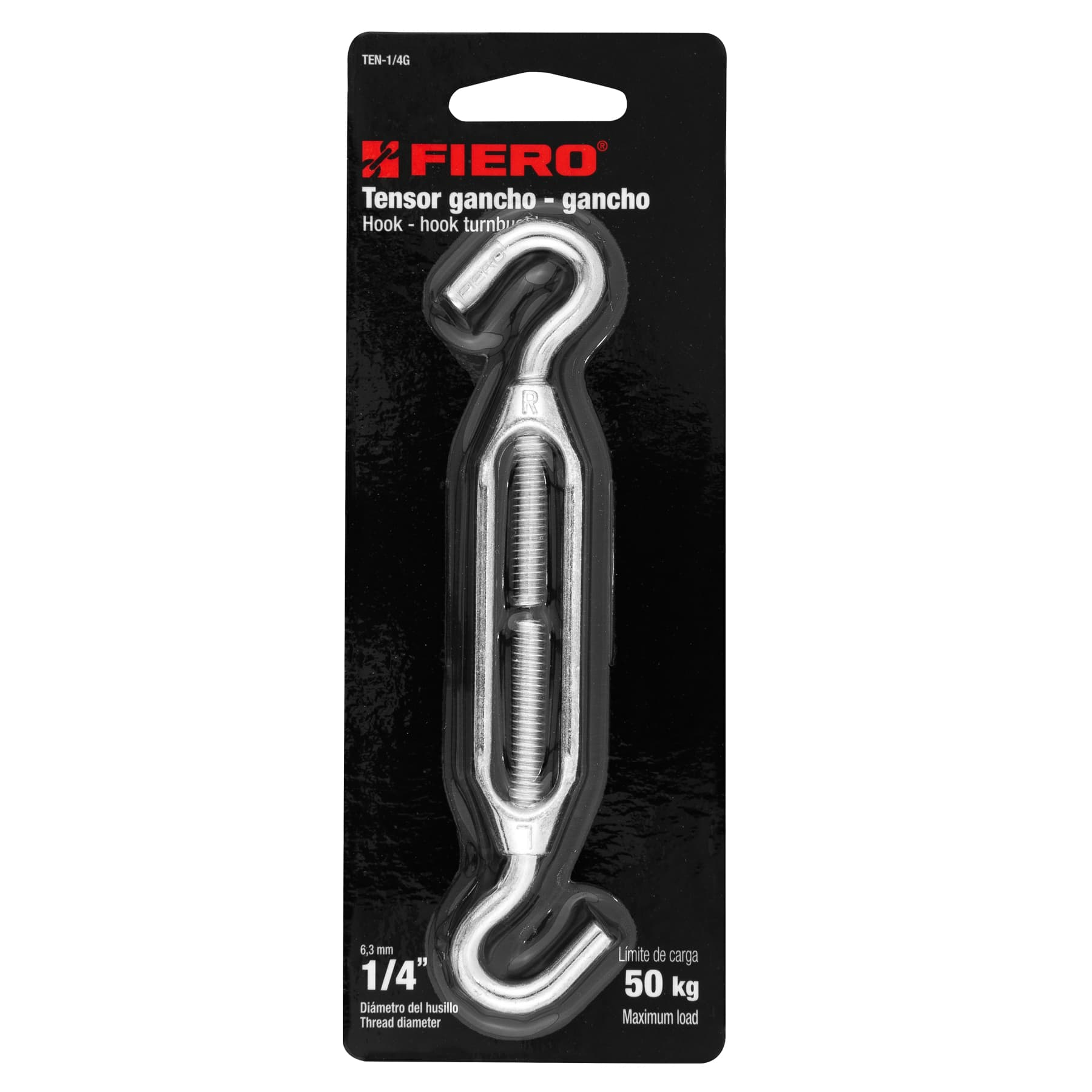 Tensor zinc, 1/4", gancho-gancho