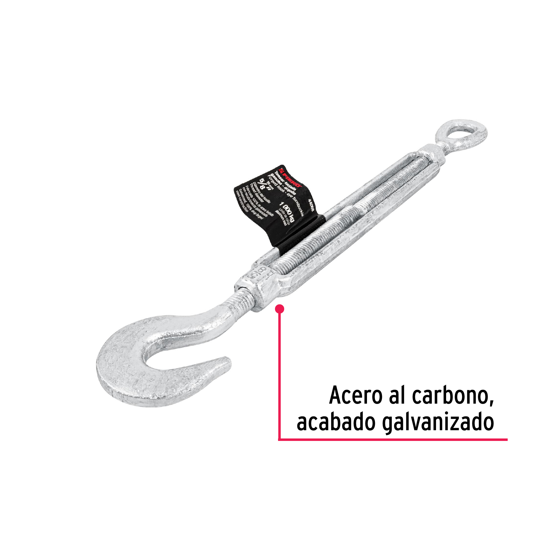 Tensor forjado,5/8",gancho-argolla