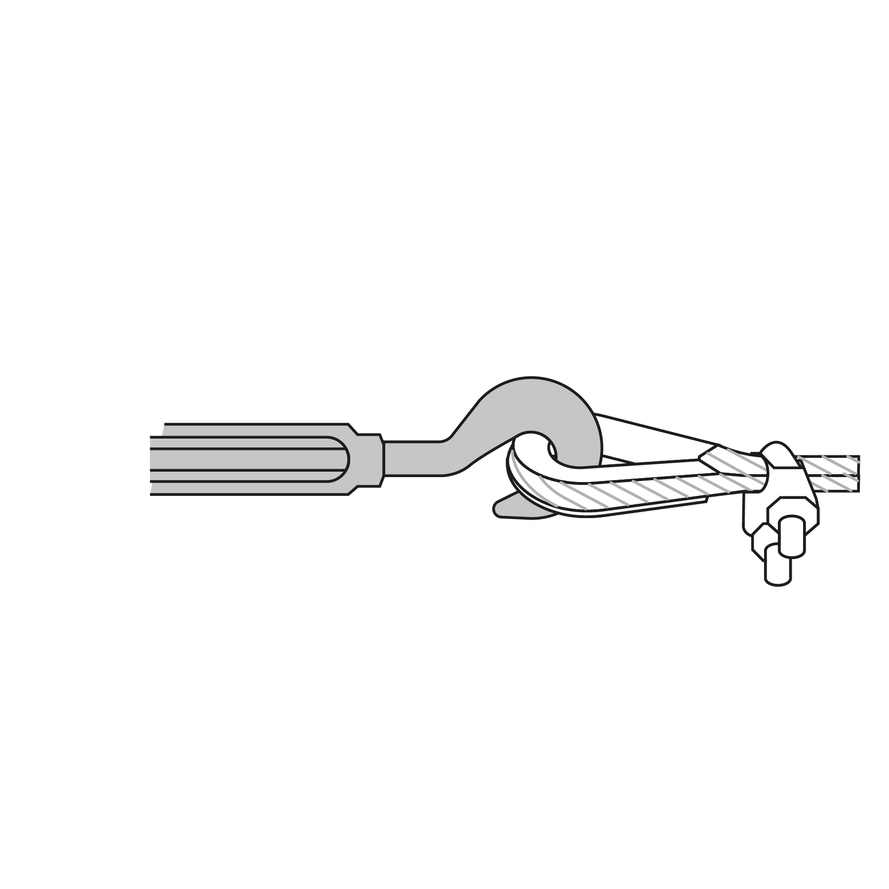 Tensor forjado,3/4",gancho-argolla