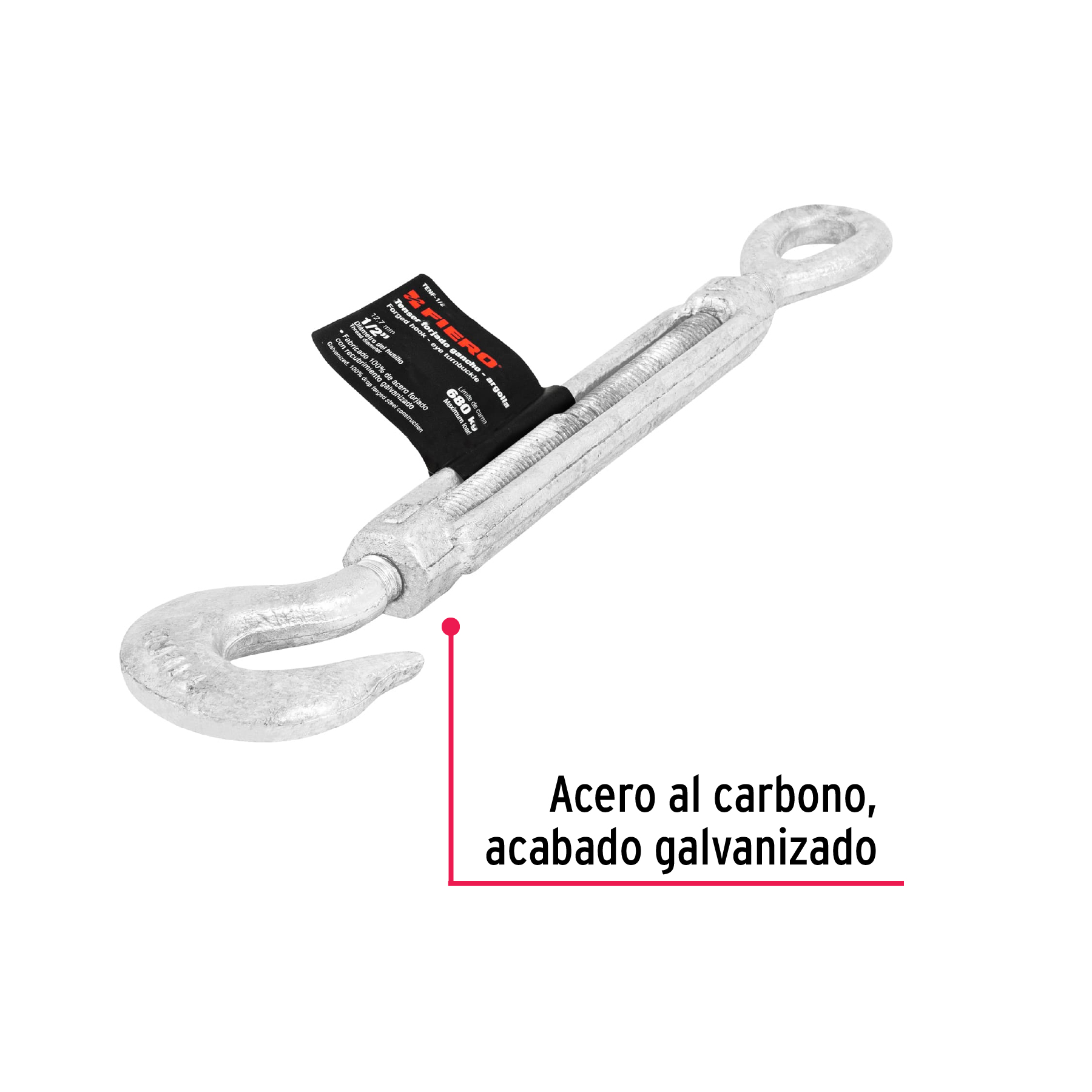 Tensor forjado,1/2",gancho-argolla