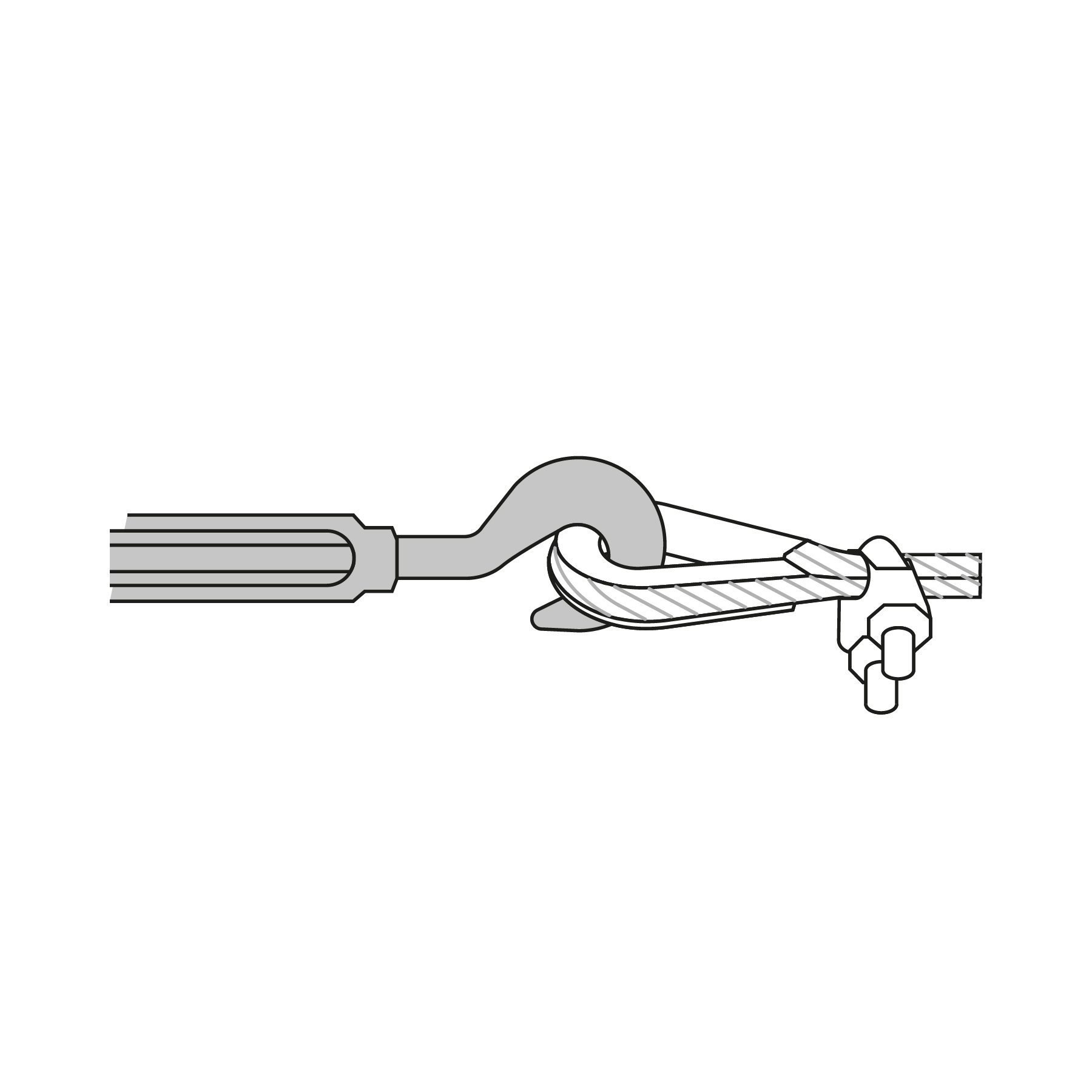 Tensor forjado,1/2",gancho-argolla