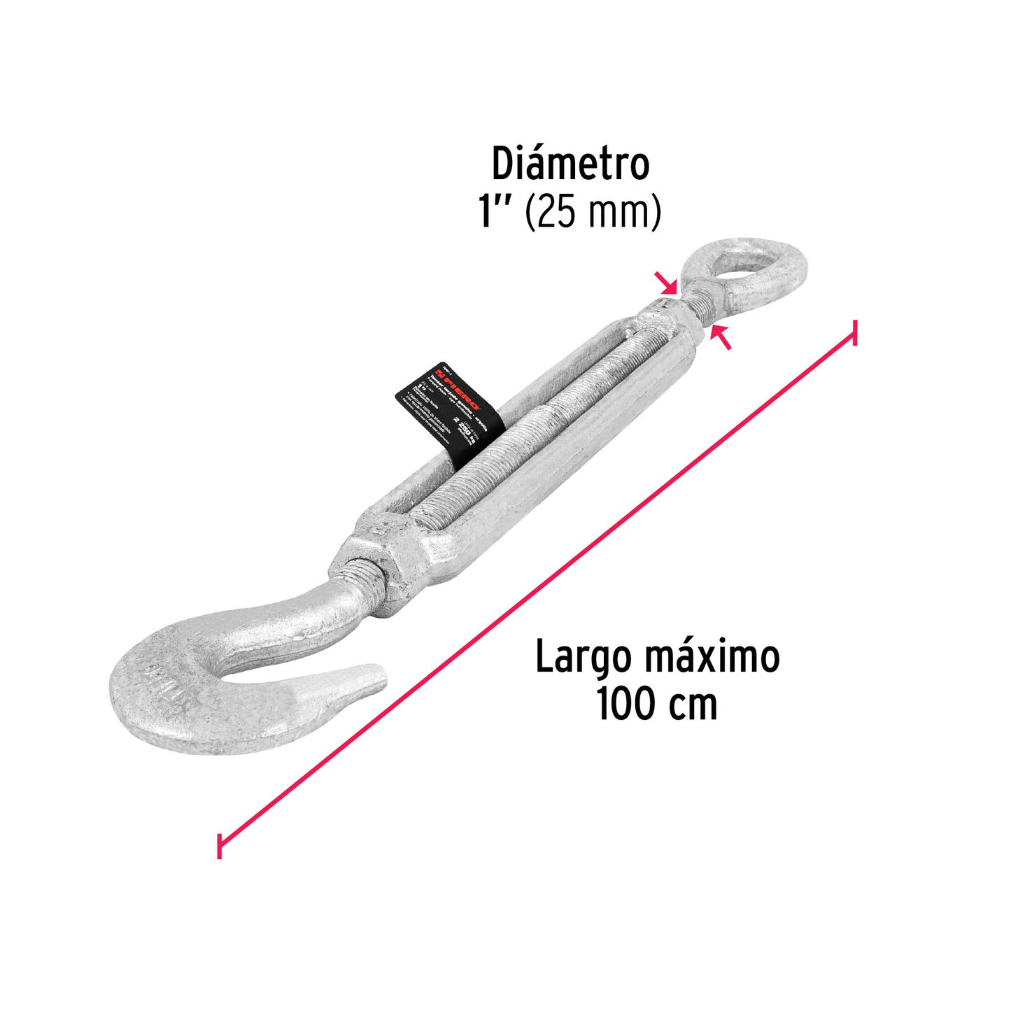 Tensor forjado,1",gancho-argolla
