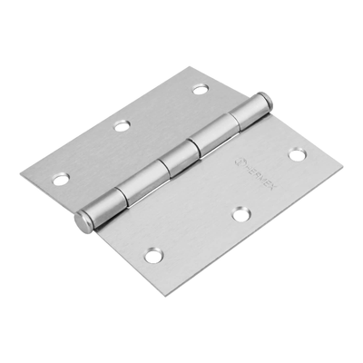 Bisagra cuadrada 3-1/2", acero satinado, cabeza plana, BASIC