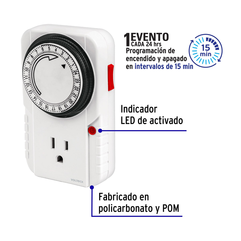Temporizador analógico, 1 evento