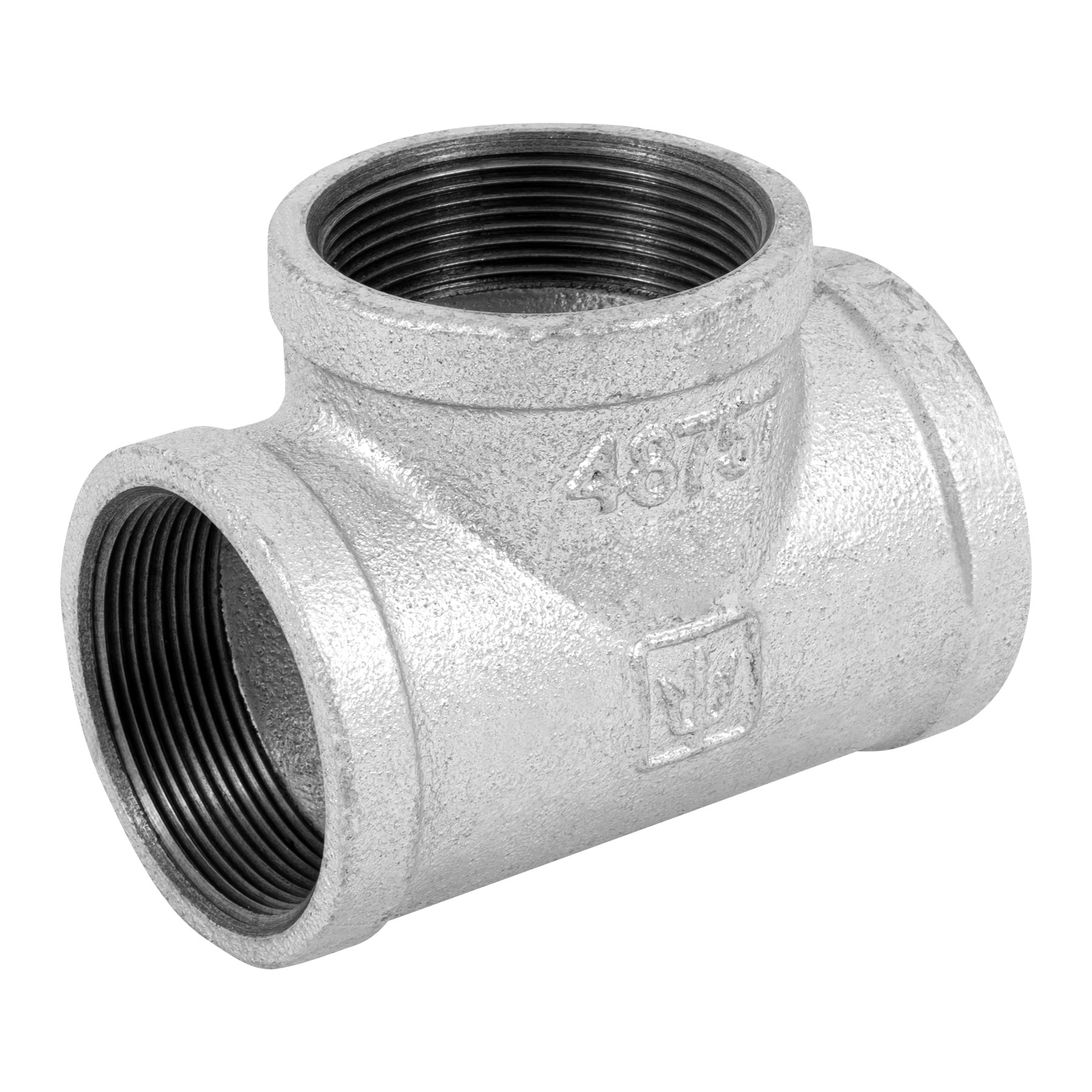 Tee sencilla, acero galvanizado, 2"
