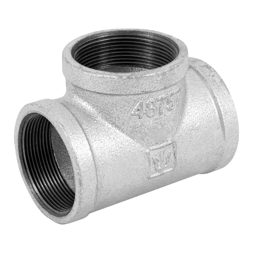 Tee sencilla, acero galvanizado, 2"