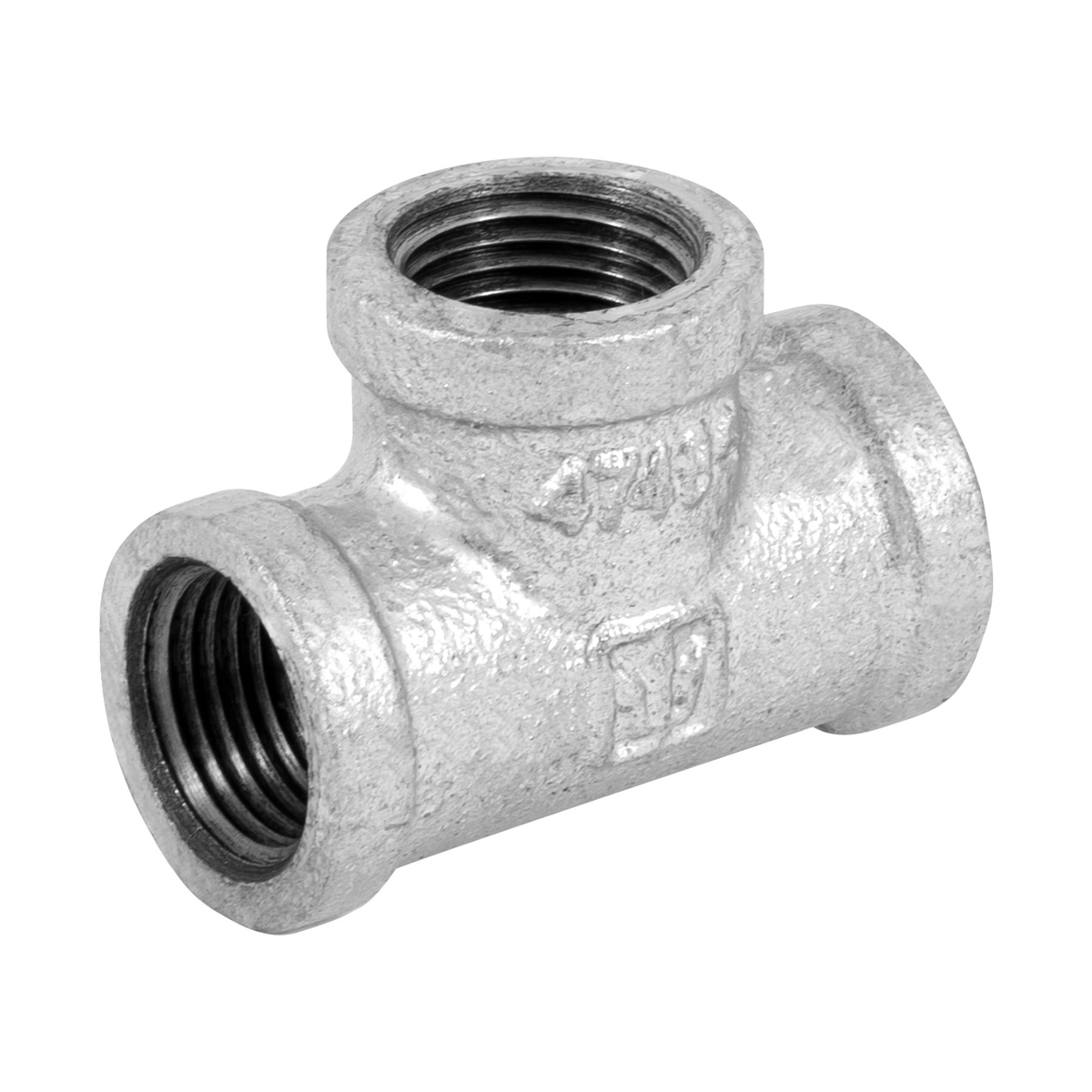 Tee sencilla, acero galvanizado, 1/2"