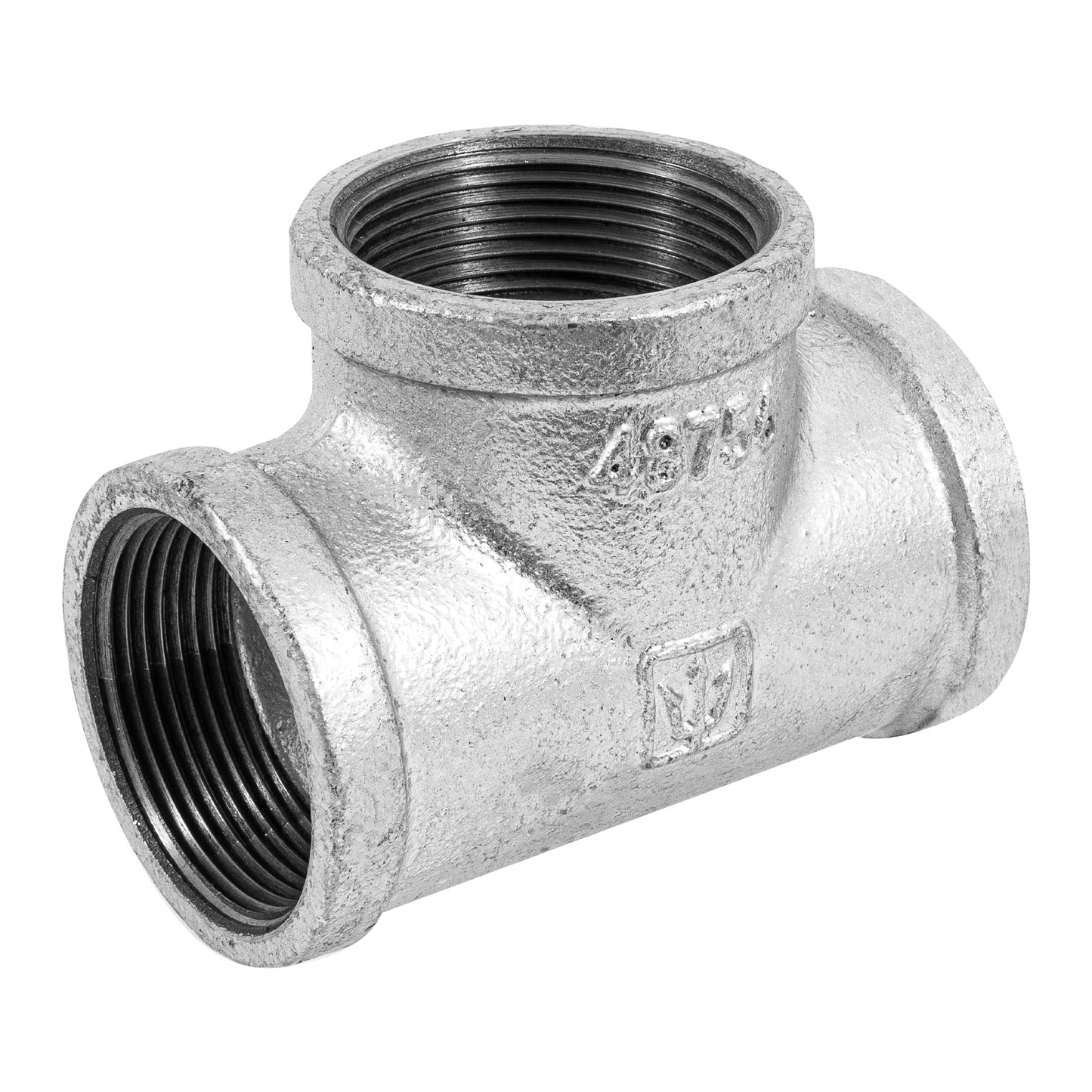 Tee sencilla, acero galvanizado, 1-1/2"