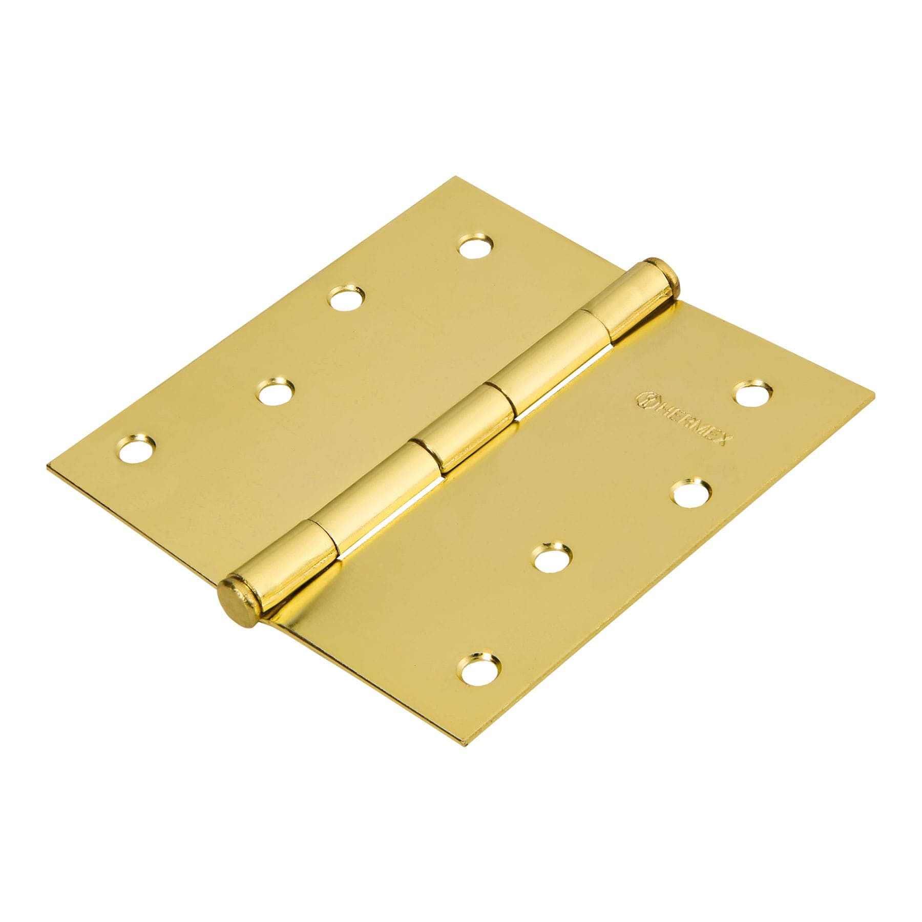 Bisagra cuadrada, 4", acero latonado, plana, Hermex Basic
