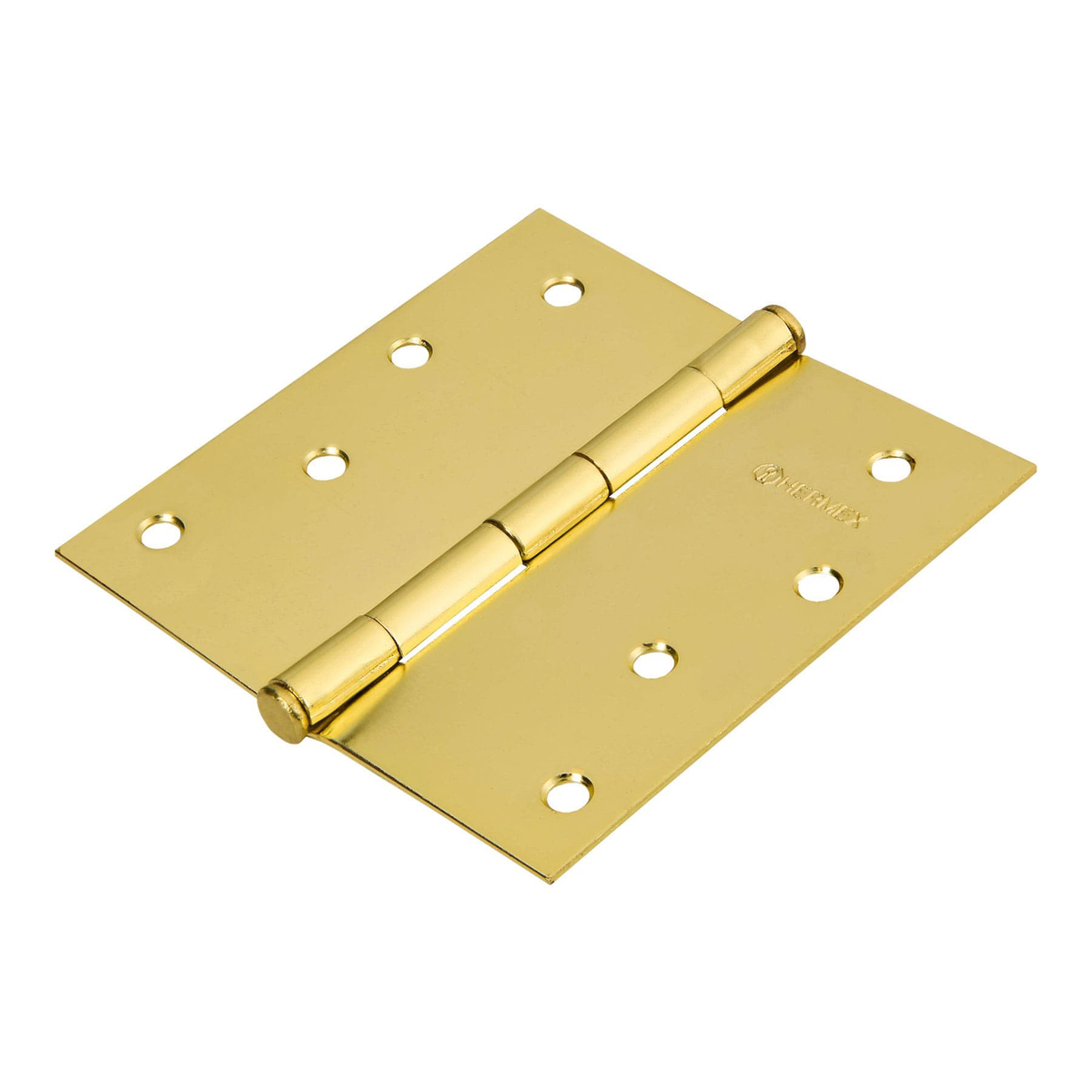 Bisagra cuadrada, 4", acero latonado, plana, Hermex Basic