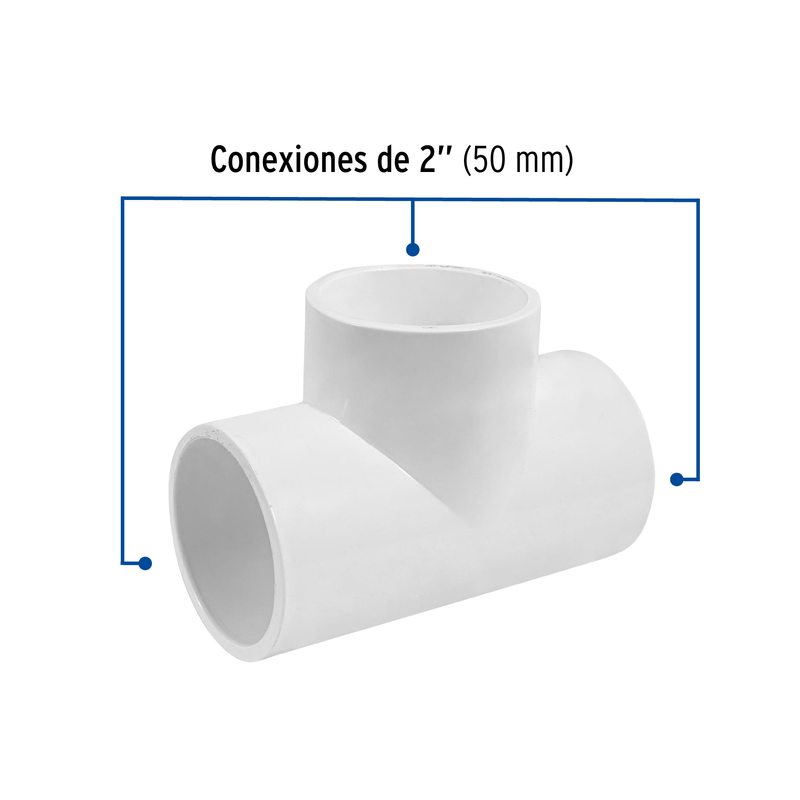 Tee sencilla de PVC 2", FOSET