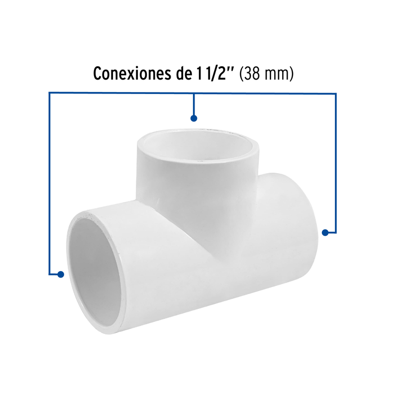 Tee sencilla de PVC 1-1/2", FOSET