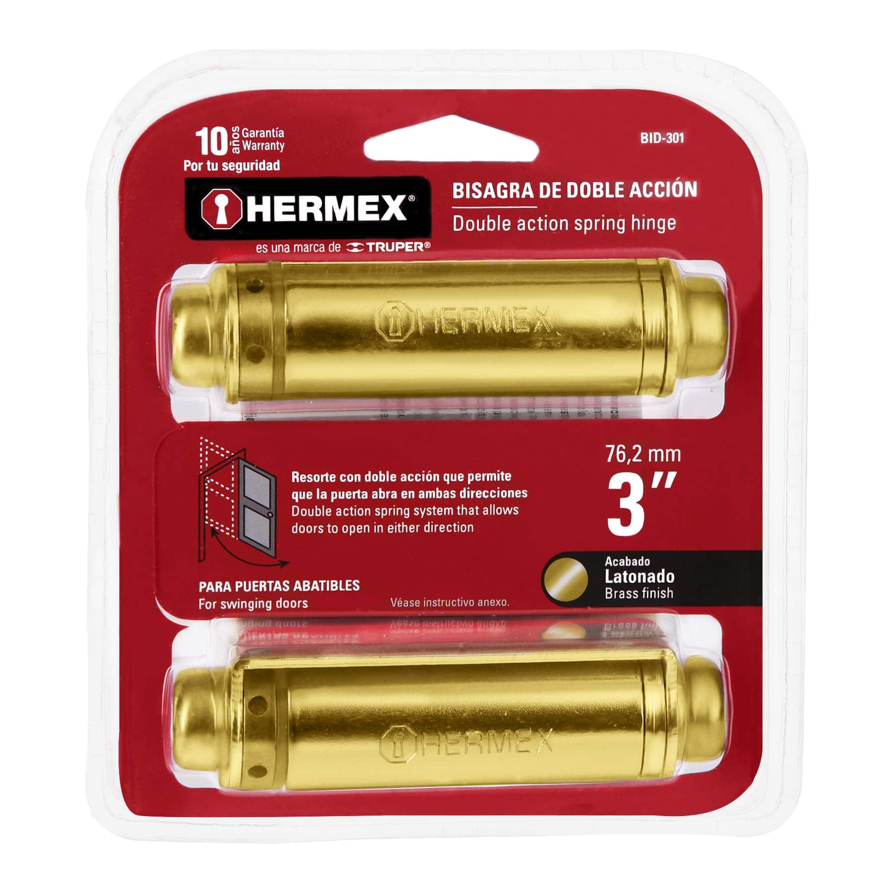 Bisagra doble acción 3", latón