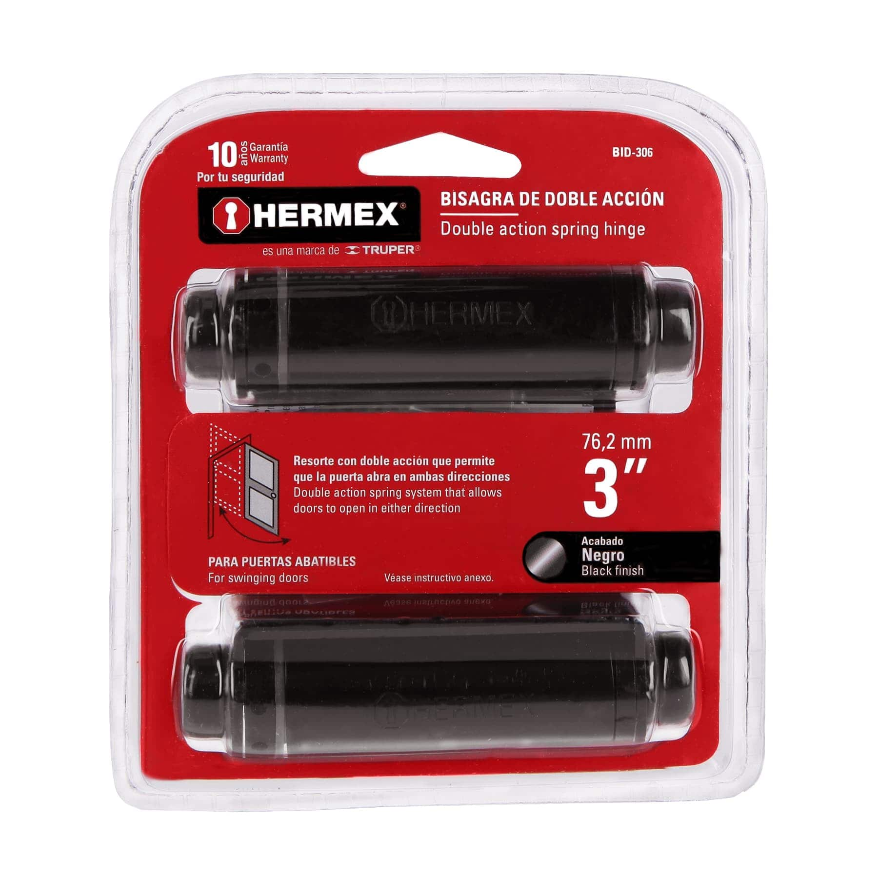 Bisagra doble acción 3", negra