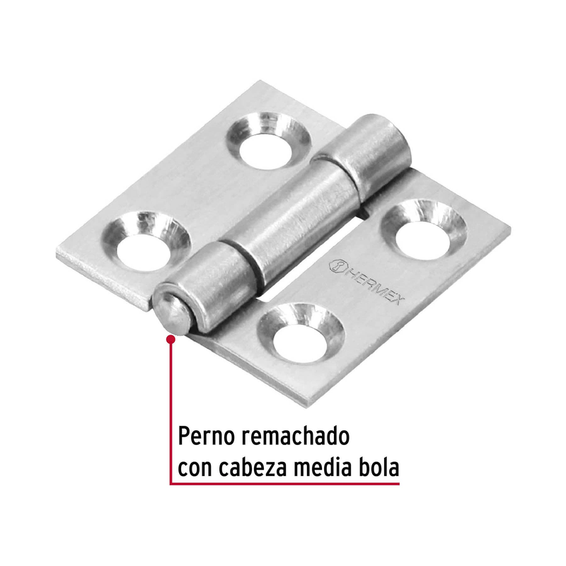 Bisagra rectangular 1", acero inoxidable