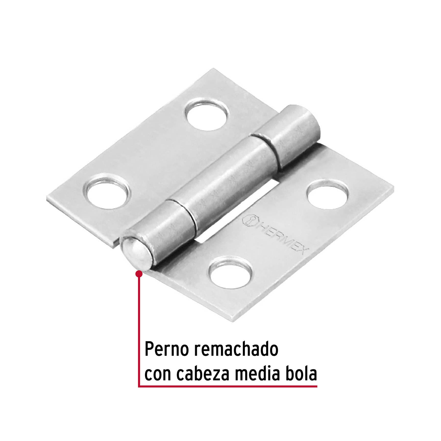 Bisagra rectangular 1", acero pulido
