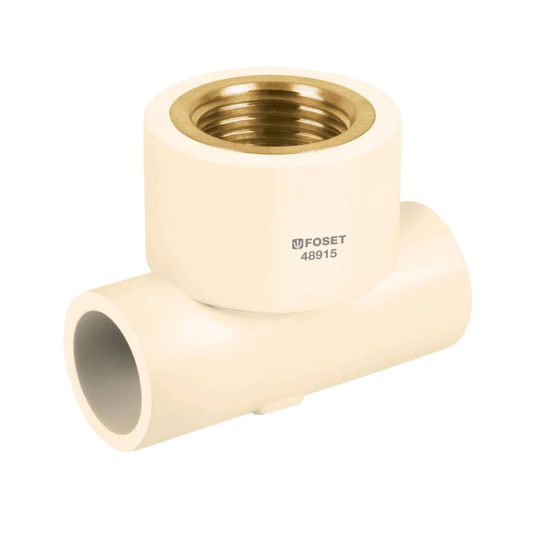 Tee reducida CPVC latón rosca interior 3/4x3/4x1/2"
