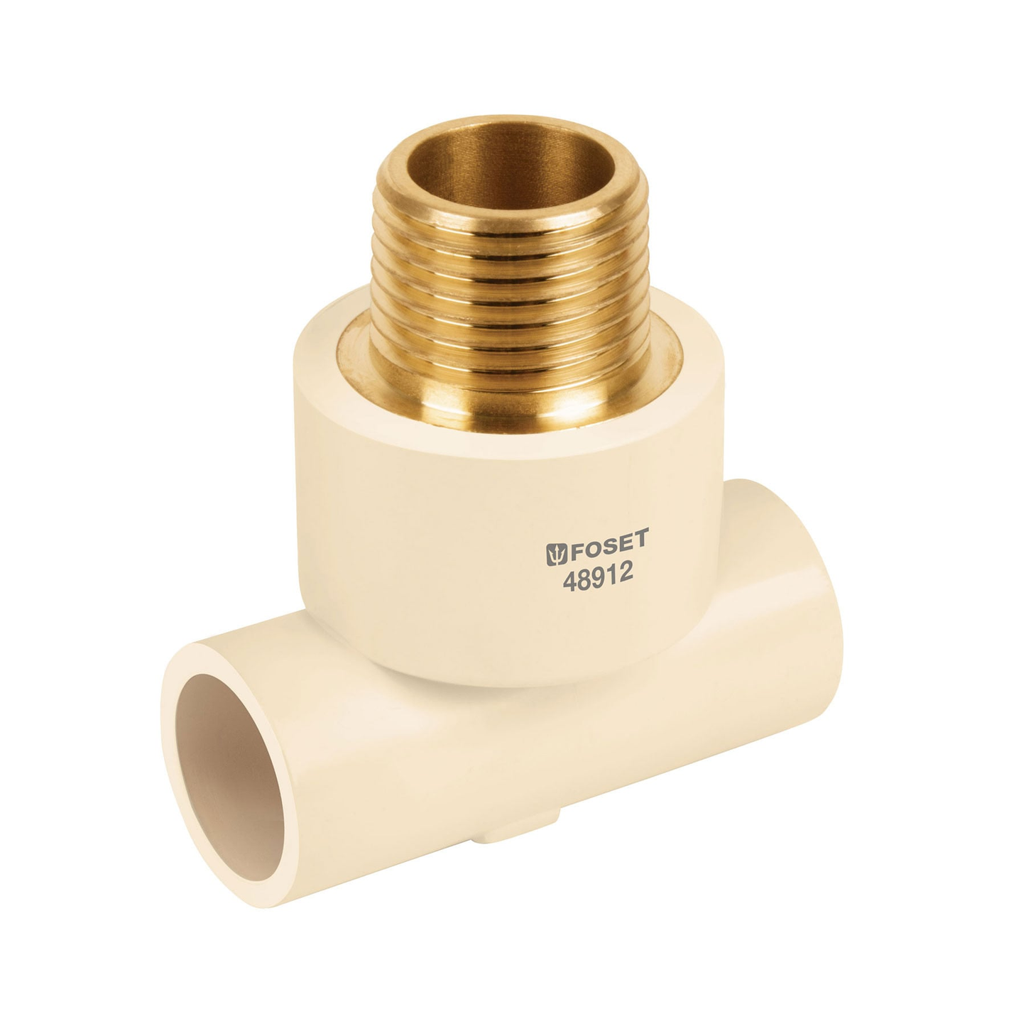 Tee reducida CPVC latón rosca exterior 3/4x3/4x1/2"
