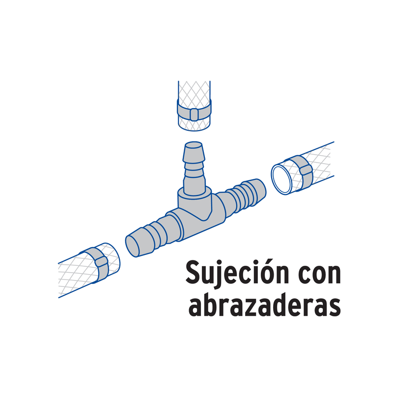 Tee inserción reducción de pilopropileno, 3/4" x 1/2"