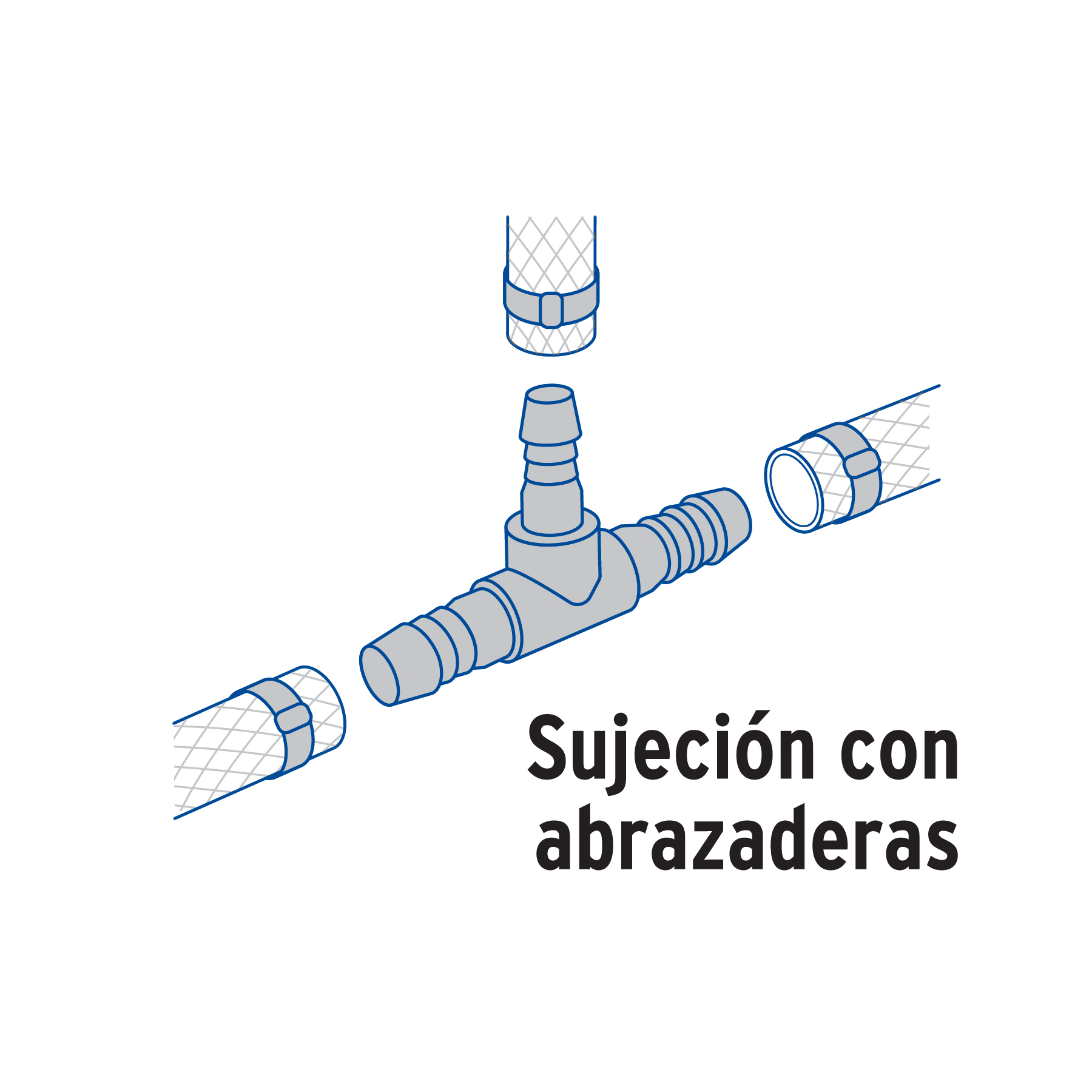 Tee inserción de polipropileno, 3/8"