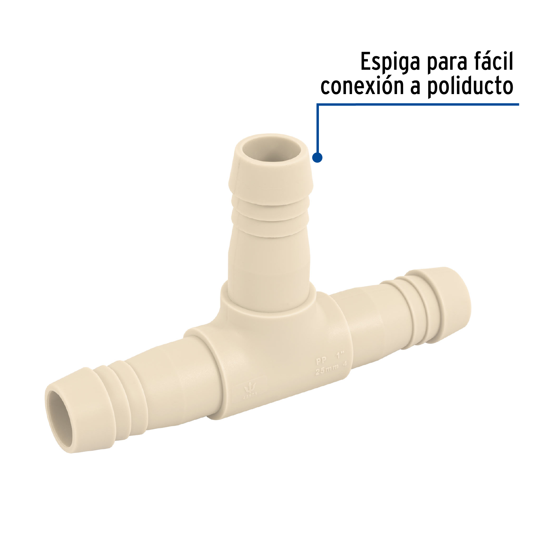 Tee inserción de polipropileno, 1"