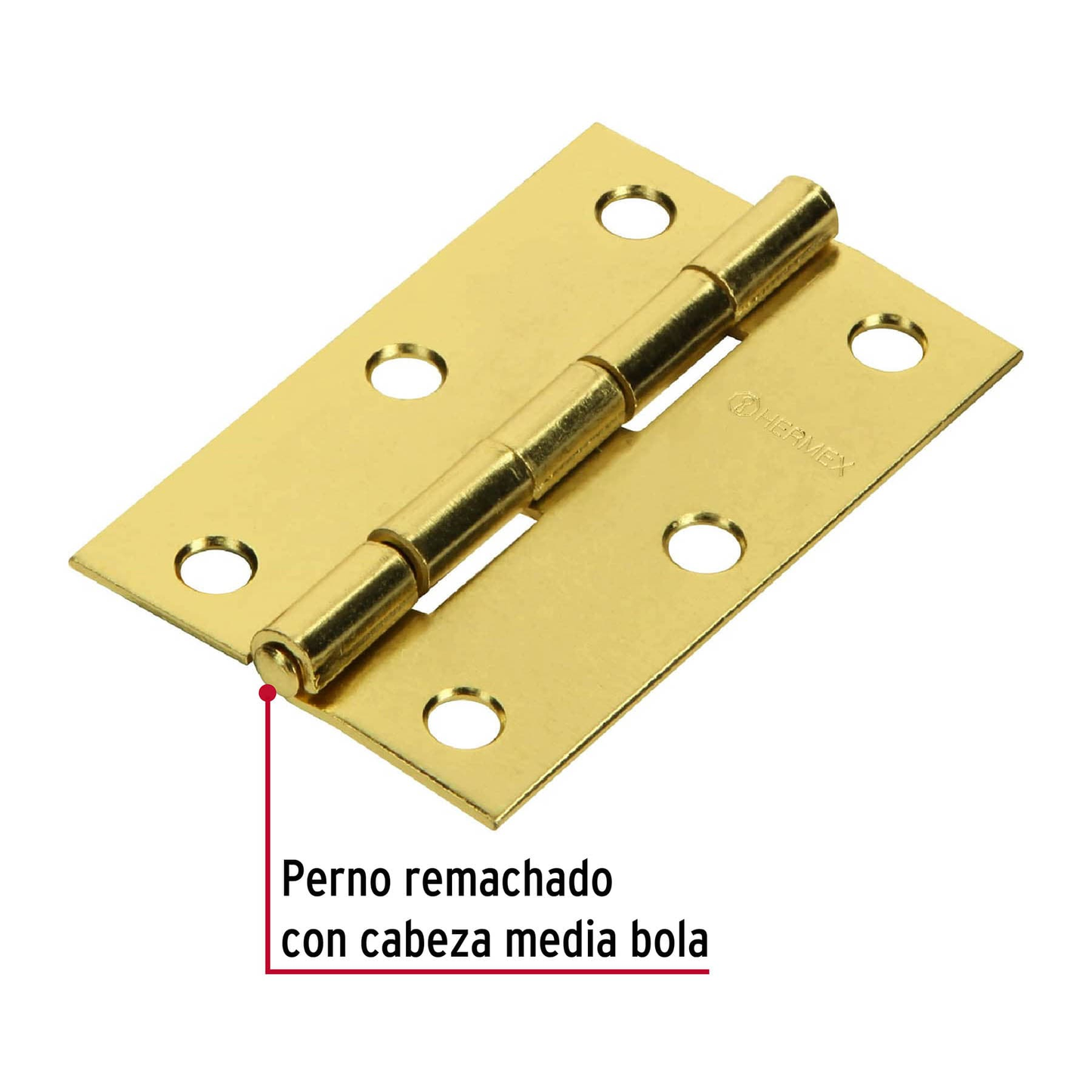 Bisagra rectangular 2-1/2", latón, blister con 2 pzas