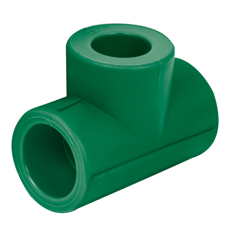Tee de PPR reducida, 3/4"x1/2"X1/2", 25x20x20mm