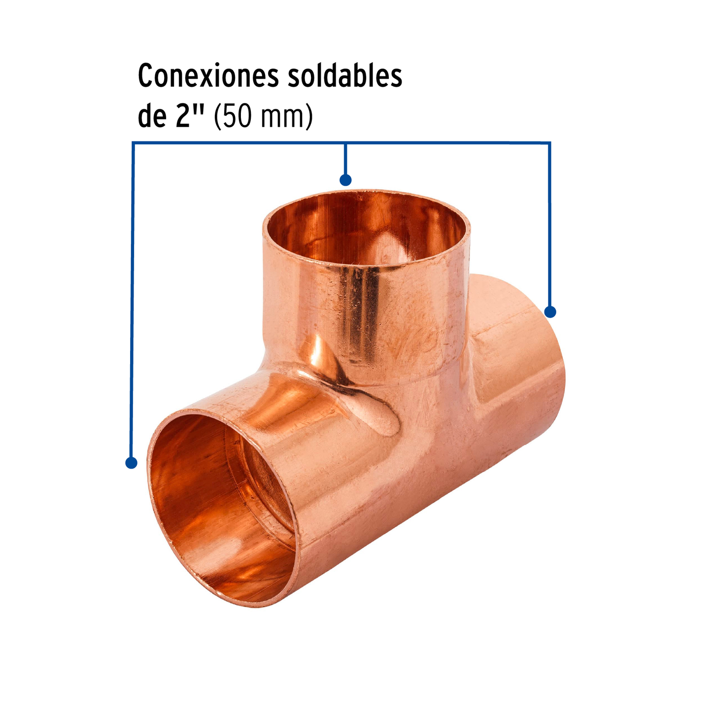 Tee de cobre sencilla 2"