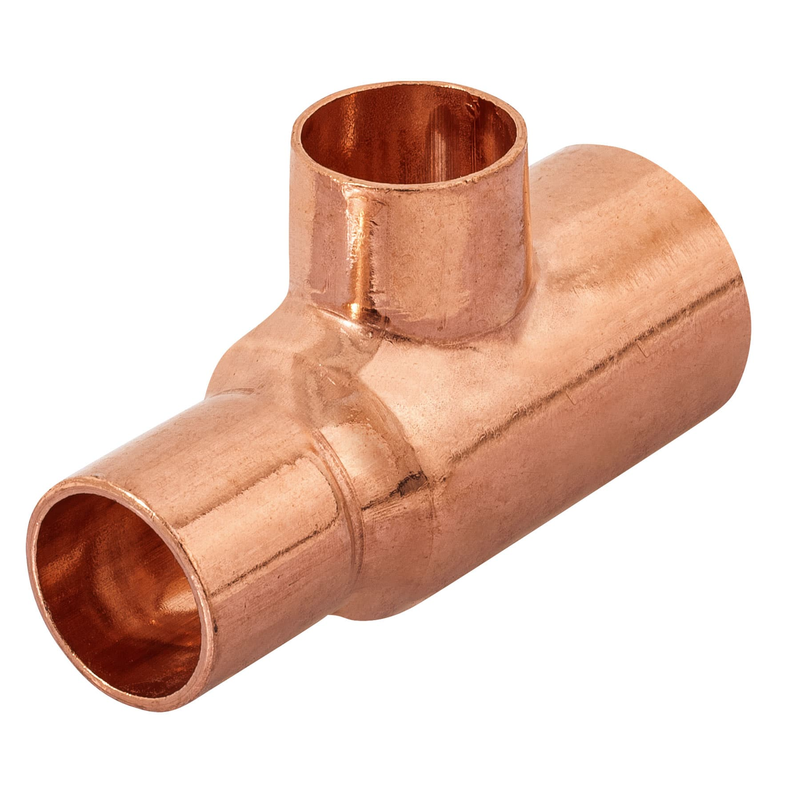 Tee de cobre reducida, 3/4" x 1/2" x 1/2"